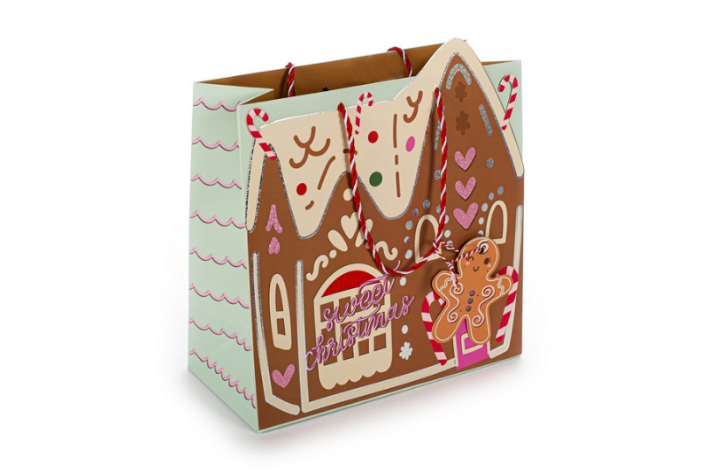 Χριστουγεννιάτικη τσάντα μεσαία Tri Coastal Gingerbread House