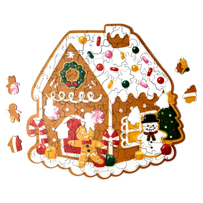 Χριστουγεννιάτικο Παζλ Gingerbread Street Shaped 130 τεμ