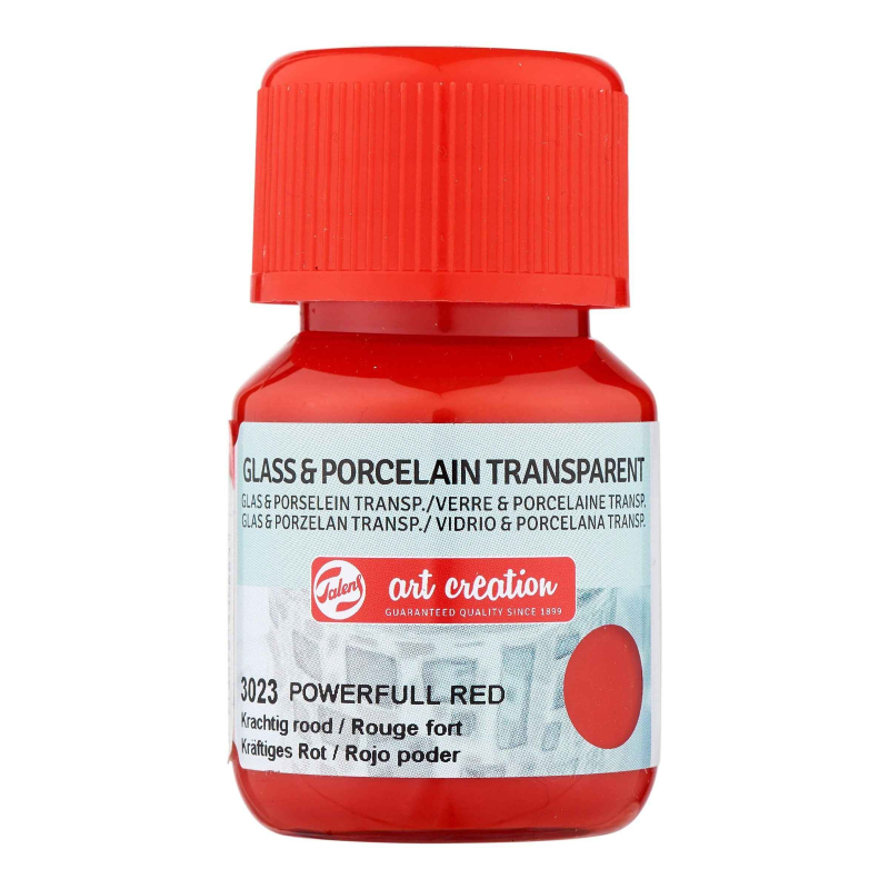 Χρώμα Glass & Porcelain Transparent 30 ml Powerfull Red 3023