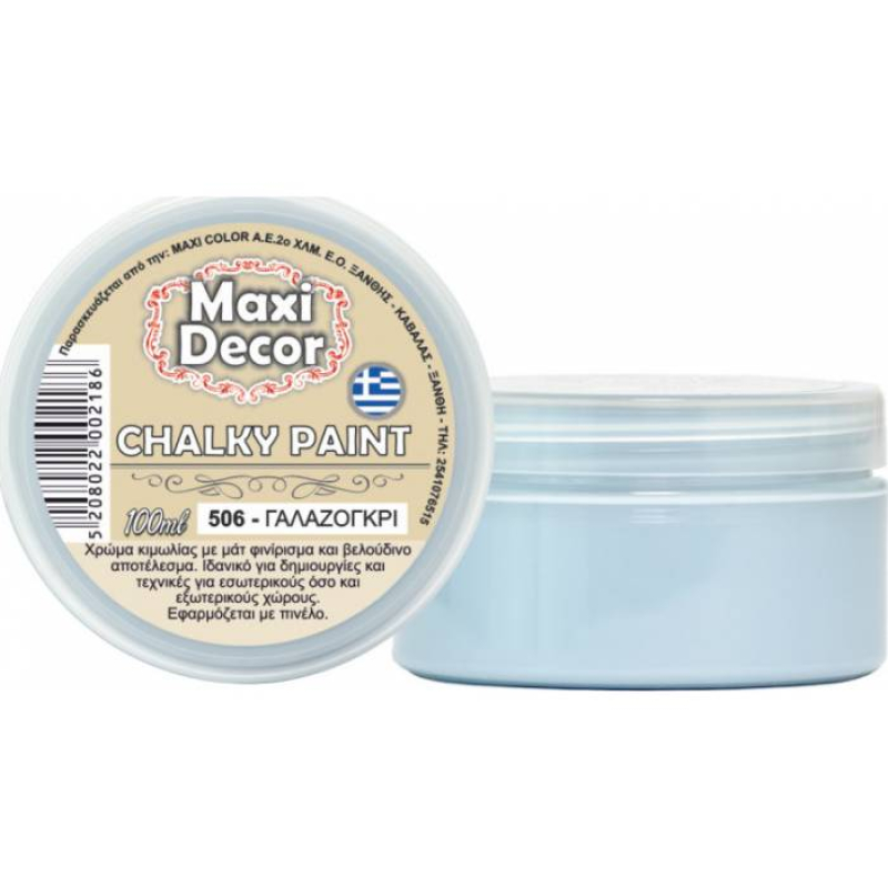 Χρώμα κιμωλίας MaxiDecor γαλαζογκρι 506 100ml
