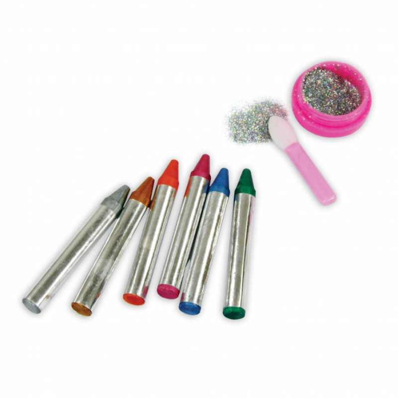 Χρώματα Kidea για face painting μεταλλικά 6 τεμ. και gitter