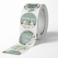 Αυτοκόλλητα Thank you pastel green ρολό 500 τεμ
