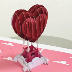 Ευχετήρια κάρτα Γάμου Origami Balloon