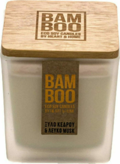 Κερί Bamboo Heart & Home Ξύλο κέδρου και λευκό musk 80gr