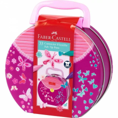 Μαρκαδόροι Faber Castell Connector σε μεταλλική τσάντα 33 τεμ 155537
