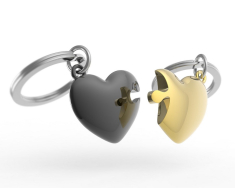 Μπρελόκ Metalmorphose διπλό Puzzle Gold & Bullet Heart