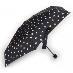 Ομπρέλα Tri-Coastal Black with white hearts 18cm