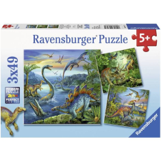 Παζλ Ravensburger 3X49 Δεινόσαυροι
