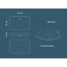 Πορτοφόλι αλουμινίου OGON Quilted Button Platinium