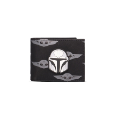 Πορτοφόλι με εκτυπωμένη δερματίνη μαύρο Star Wars The Mndalorian