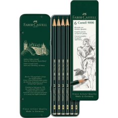 Σετ Faber Castell Design μολυβιών 9000 σε μεταλλική κασετίνα 6 τεμ