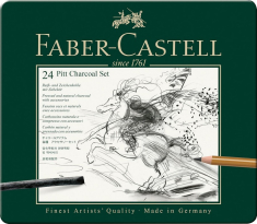 Σετ Faber Castell Pitt Chatcoal σε μεταλλική κασετίνα 24 τεμ