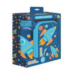 Σετ φαγητοδοχείο 800ml - παγούρι ανοξείδωτο 500ml Must Space