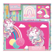 Σετ γραφικών Must Unicorn με PVC κασετινάκι - τσαντάκι