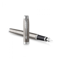 Σετ Parker ΙΜ Πένα Essential Stainless Steel CT με δερμάτινη θήκη καρτών