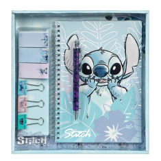 Σετ σημειωματάριο Lilo & Stitch με στυλό, σελιδοδείκτες και clips
