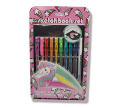 Σετ sketchbook A5 Tri-Coastal με 10 μαρκαδόρους glitter