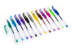 Σετ στυλό Tri-Coastal gel glitter pastel 12 τεμ