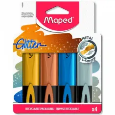 Σετ Υπογραμμιστές Maped Glitter Metal 4 τεμ