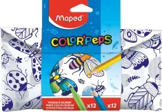 Σετ ζωγραφικής Maped Color Peps με κασετίνα υφασμάτινη και 12 τεμ μαρκαδόρους και 12 τεμ ξυλομπογιές