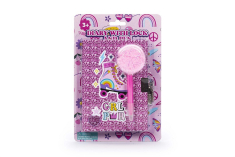 Σημειωματάριο Tri-Coastal με κλειδαριά και στυλό pom pom glitter Girl Power