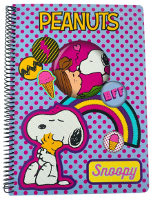 Τετράδιο σπιράλ BMU Peanuts Flair purple - Flair Light Purple 2 θεμάτων A4 70φ.