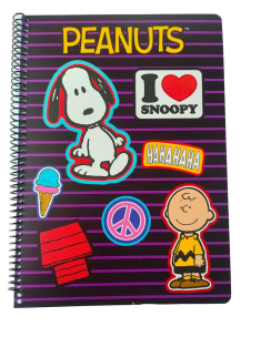 Τετράδιο σπιράλ BMU Peanuts Flair purple - Flair Light Purple 2 θεμάτων A4 70φ.