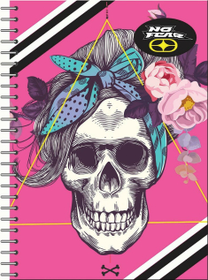 Τετράδιο σπιράλ No Fear Skully - Pink 2 θεμάτων A4 70φ.