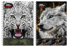 Τετράδιο σπιράλ No Fear White Wolf - Jaguar 2 θεμάτων 17x25 70φ.