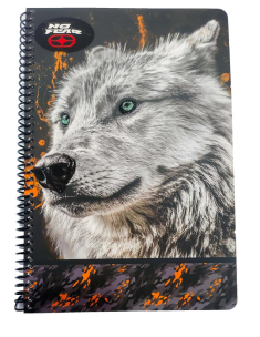 Τετράδιο σπιράλ No Fear White Wolf - Jaguar 2 θεμάτων 17x25 70φ.