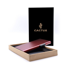 Θήκη καρτών Cactus μεταλλική RFID μπορντό